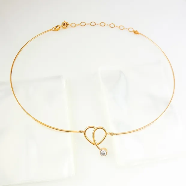 CORRENTE CHOKER CORACAO COM ZIRCONIA