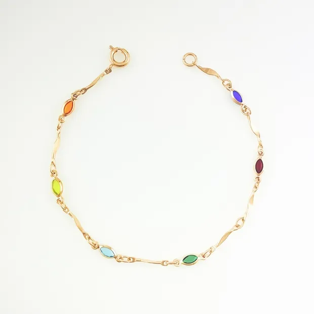 PULSEIRA COM CRISTAIS COLORIDOS FEMININA