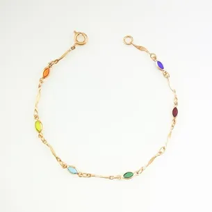 PULSEIRA COM CRISTAIS COLORIDOS FEMININA