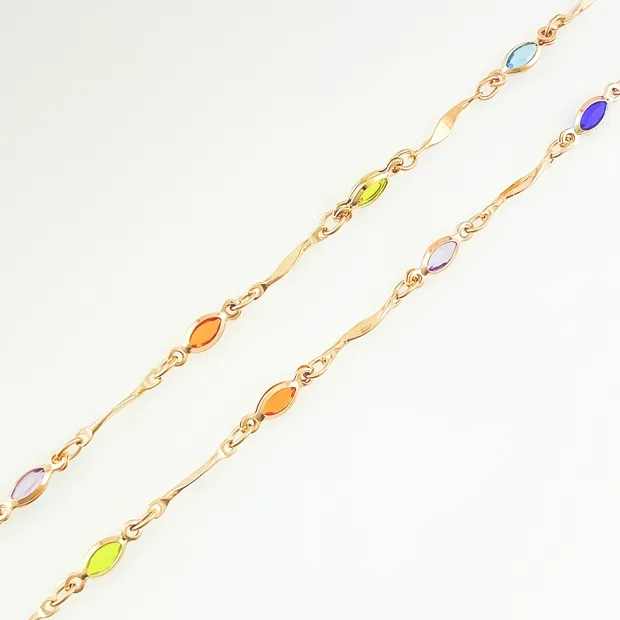 CORRENTE CHOKER COM CRISTAIS COLORIDO