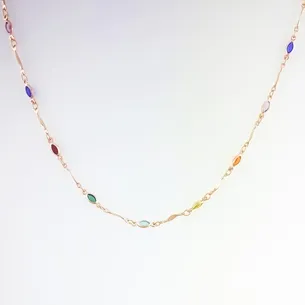 CORRENTE CHOKER COM CRISTAIS COLORIDO