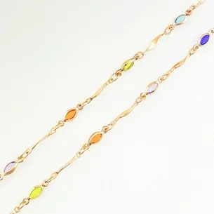 CORRENTE CHOKER COM CRISTAIS COLORIDO