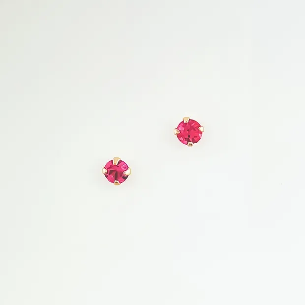 BRINCO PONTO CRISTAL ROSA BEBE
