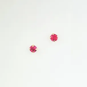BRINCO PONTO CRISTAL ROSA BEBE