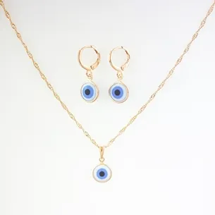 CONJUNTO TRANQUETA COM OLHO GREGO AZUL CELESTE