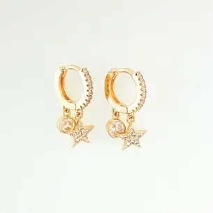 BRINCO TRANQUETA CRAVEJADA MICRO ZIRCONIA DOIS PINGENTES