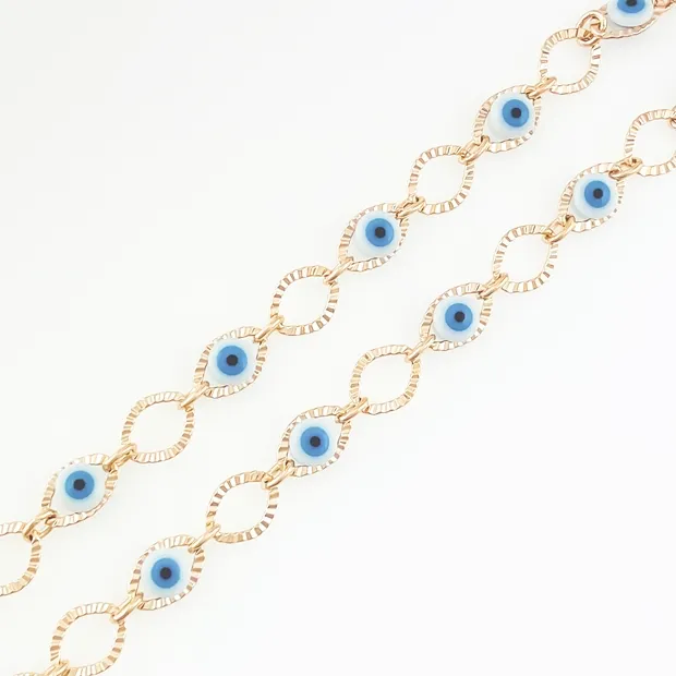 CORRENTE CHOKER OLHO GREGO AZUL CELESTE