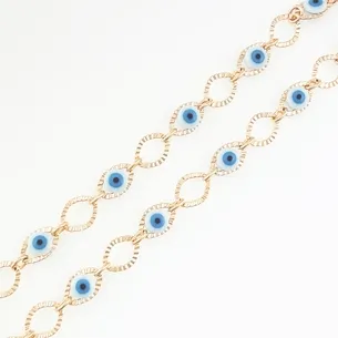 CORRENTE CHOKER OLHO GREGO AZUL CELESTE
