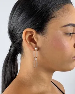 BRINCO DOIS RETANGULOS COM ZIRCONIA