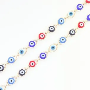 CORRENTE CHOKER OLHO GREGO COLORIDO