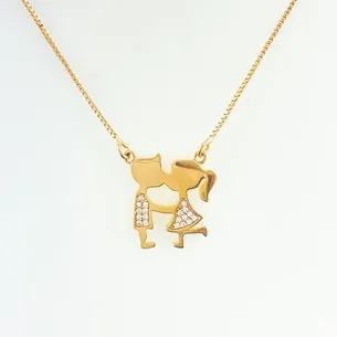 GARGANTILHA CASAL CRAVEJADO MICRO ZIRCONIA