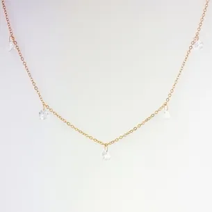 GARGANTILHA COM CORACOES DE ZIRCONIA