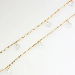 GARGANTILHA COM CORACOES DE ZIRCONIA
