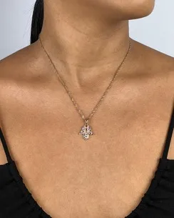 PINGENTE MAO DE DEUS MICRO ZIRCONIA COLORIDA