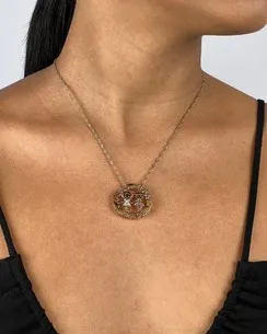 PINGENTE MANDALA MINHAS FILHAS AMADAS ROSA COM CRISTAL