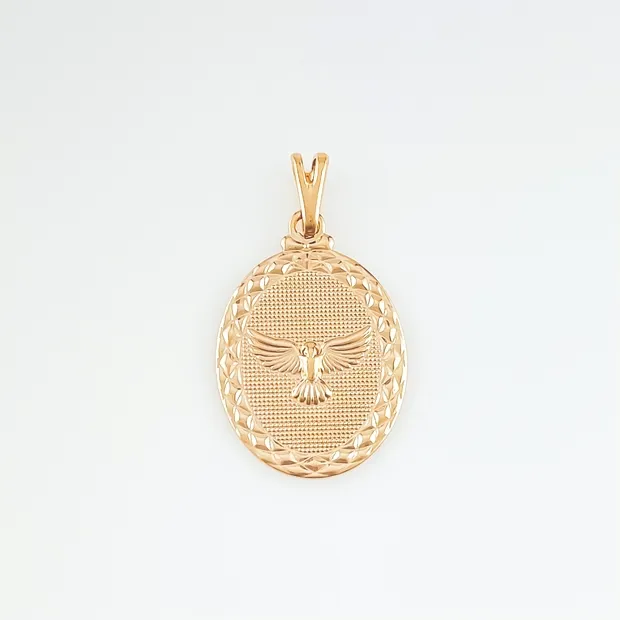 PINGENTE MANDALA OVAL COM ESPIRITO SANTO