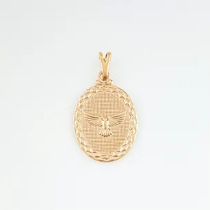 PINGENTE MANDALA OVAL COM ESPIRITO SANTO