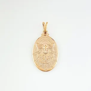 PINGENTE MANDALA OVAL COM ESPIRITO SANTO