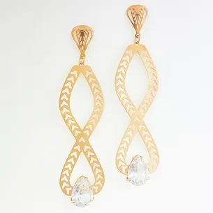 BRINCO INFINITO LISO VAZADO COM ZIRCONIA GOTA