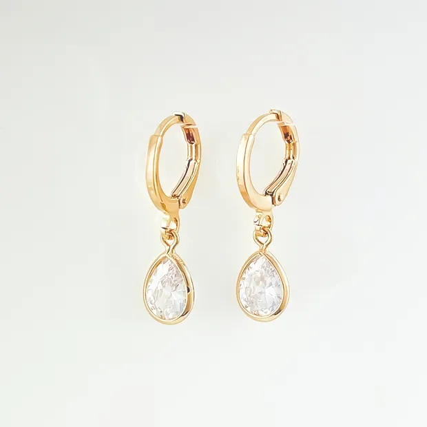 BRINCO TRANQUETA COM GOTA ZIRCONIA