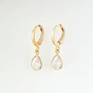BRINCO TRANQUETA COM GOTA ZIRCONIA