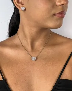 CONJUNTO CORACAO CRAVEJADO MICRO ZIRCONIA
