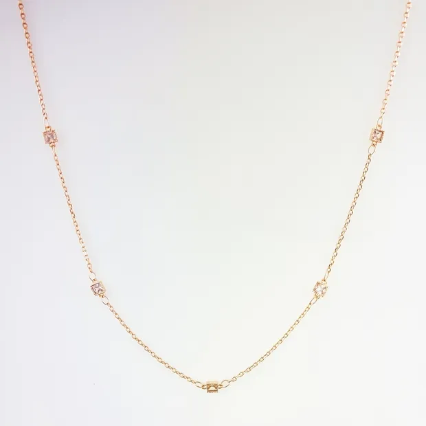 COLAR FIO ZIRCONIA QUADRADA
