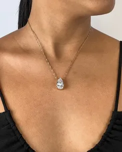PINGENTE GOTA PONTO DE LUZ ZIRCONIA