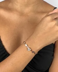 PULSEIRA COM CORACOES CRAVEJADA ZIRCONIA FEMININA