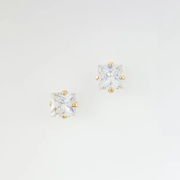 BRINCO PONTO DE LUZ QUADRADO ZIRCONIA