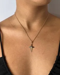 PINGENTE CRUZ ESTRELA LISA