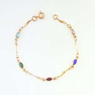 PULSEIRA COM CRISTAIS COLORIDOS INFANTIL