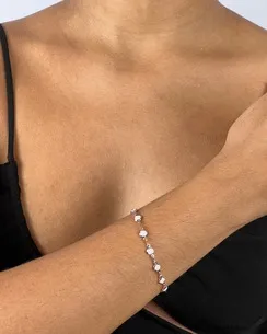 PULSEIRA COM CRISTAIS BRANCO FEMININA