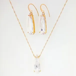 CONJUNTO GANCHO GOTA LONGA DE ZIRCONIA