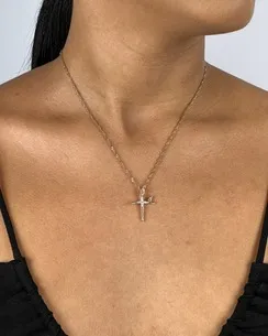 PINGENTE CRUCIFIXO FE CRAVEJADO MICRO ZIRCONIA