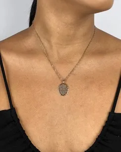 PINGENTE MANDALA OVAL COM PAI NOSSO