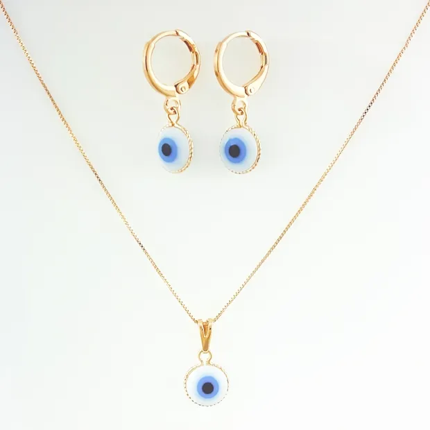 CONJUNTO TRANQUETA COM OLHO GREGO AZUL CELESTE