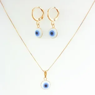 CONJUNTO TRANQUETA COM OLHO GREGO AZUL CELESTE