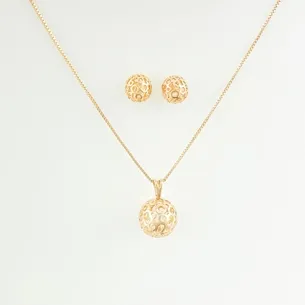 CONJUNTO BOLA TELA LISA VAZADA