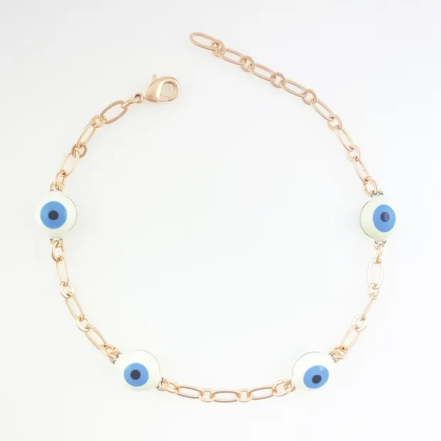PULSEIRA OLHO GREGO AZUL CELESTE FEMININA