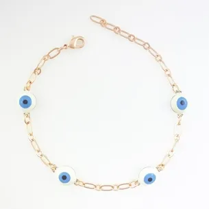 PULSEIRA OLHO GREGO AZUL CELESTE FEMININA