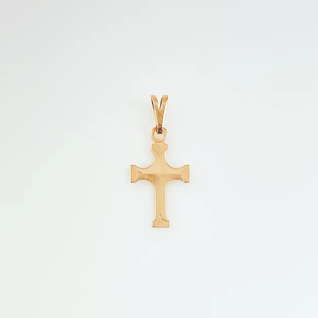 PINGENTE CRUZ LISA COM PONTAS FOSCA