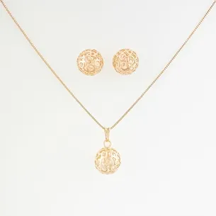 CONJUNTO BOLA TELA LISA VAZADA