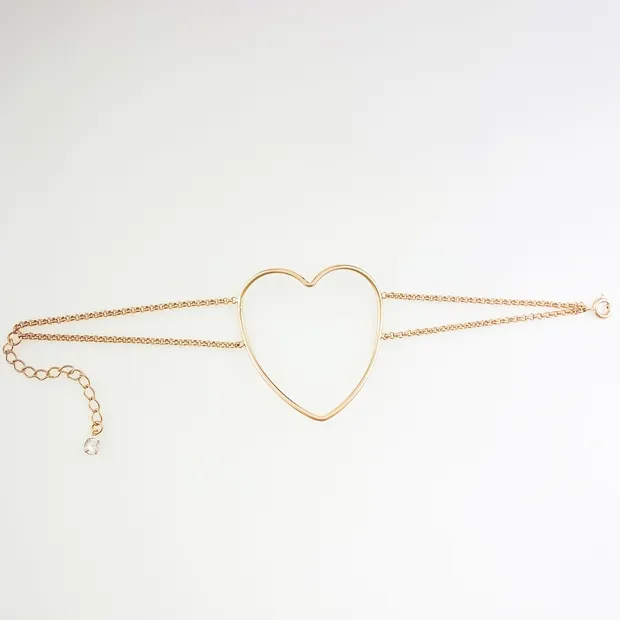 PULSEIRA COM CORACAO LISO FEMININA