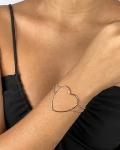 PULSEIRA COM CORACAO LISO FEMININA