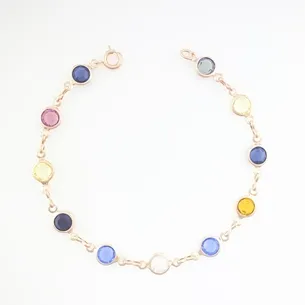 PULSEIRA COM CRISTAIS COLORIDOS FEMININA