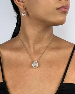CONJUNTO TRANQUETA GOTA CRISTAL E MICRO ZIRCONIA