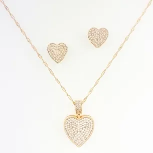 CONJUNTO CORACAO CRAVEJADO MICRO ZIRCONIA
