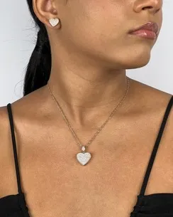 CONJUNTO CORACAO CRAVEJADO MICRO ZIRCONIA