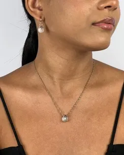 CONJUNTO TRANQUETA GOTA CRISTAL E MICRO ZIRCONIA